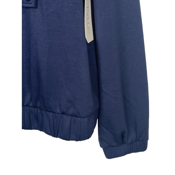 Stylus Half Zip Pullover Sweatshirt Small Navy Blue Athleisure Top NWT - Picture 7 of 11